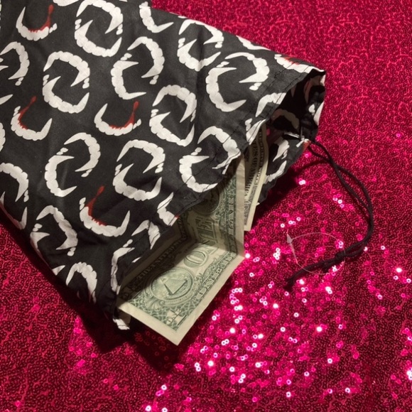 Vampire Fangs Bite Death Kiss Stripper Money Bag Dancewear Club Rave goth emo - Picture 7 of 14